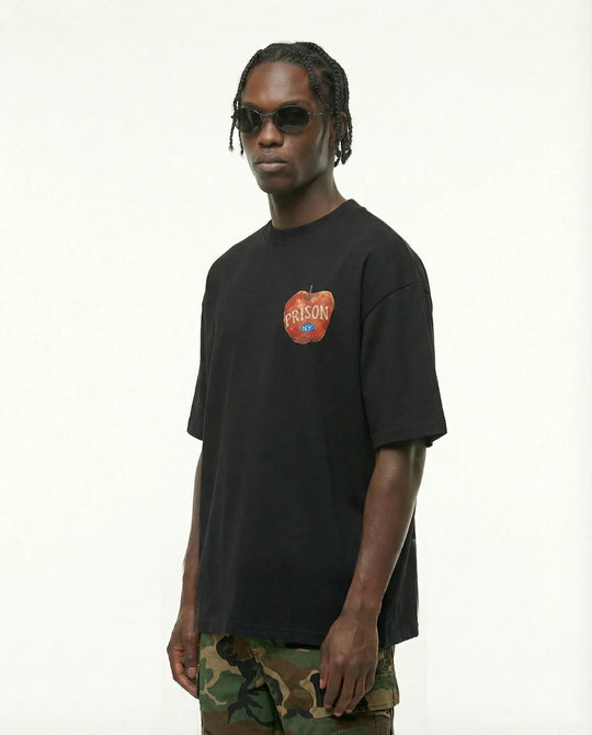 Camiseta oversized Big Apple preta PRISON® vista frontal