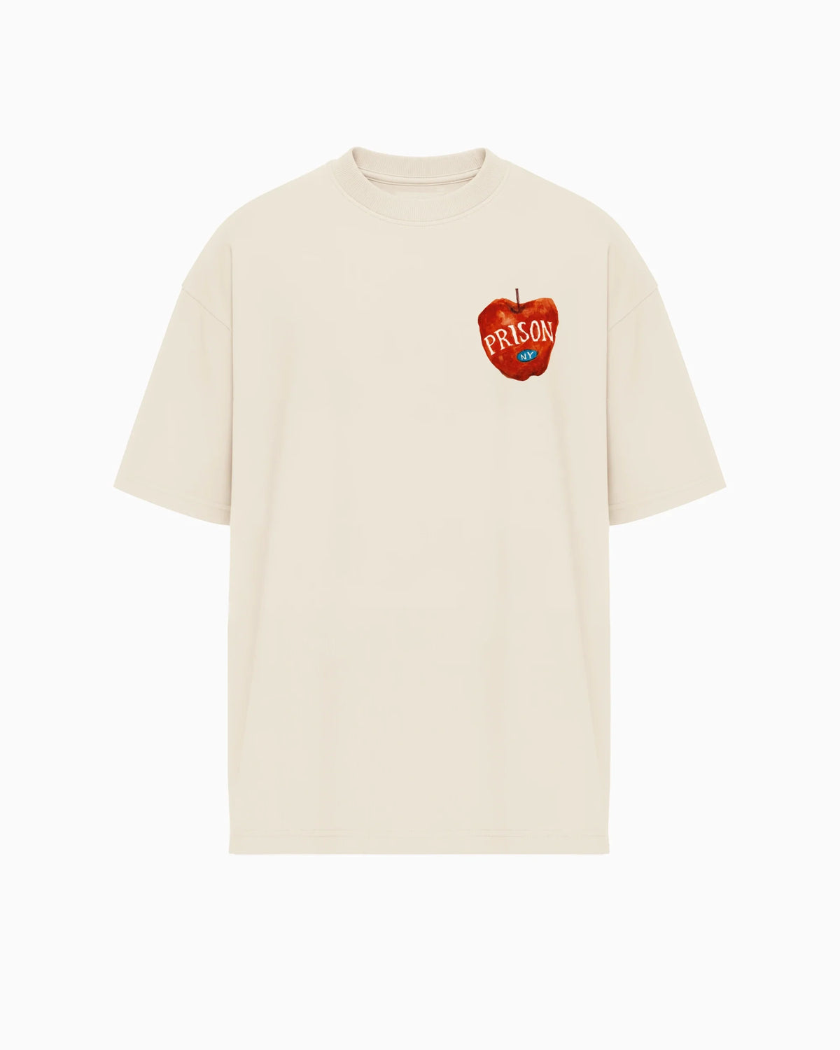 Camiseta oversized NYC Logo Peito off-white PRISON® vista frontal