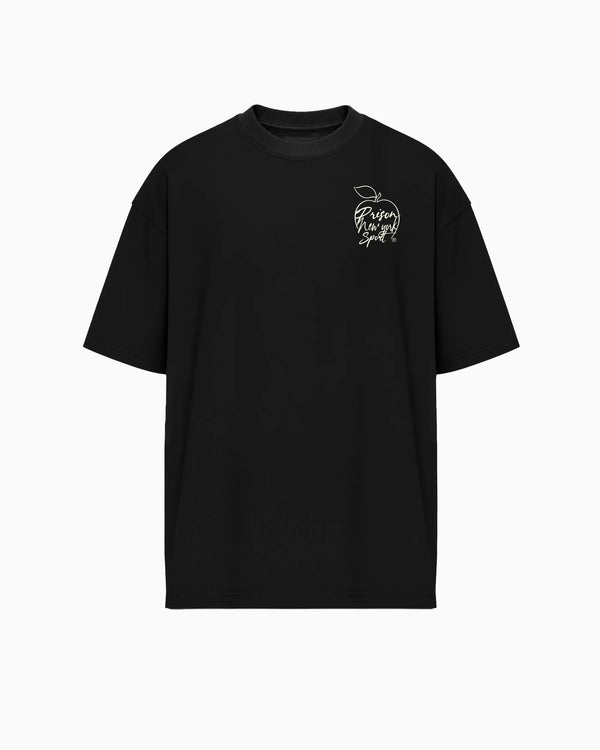 Camiseta oversized Estátua da Liberdade preta PRISON® vista frontal