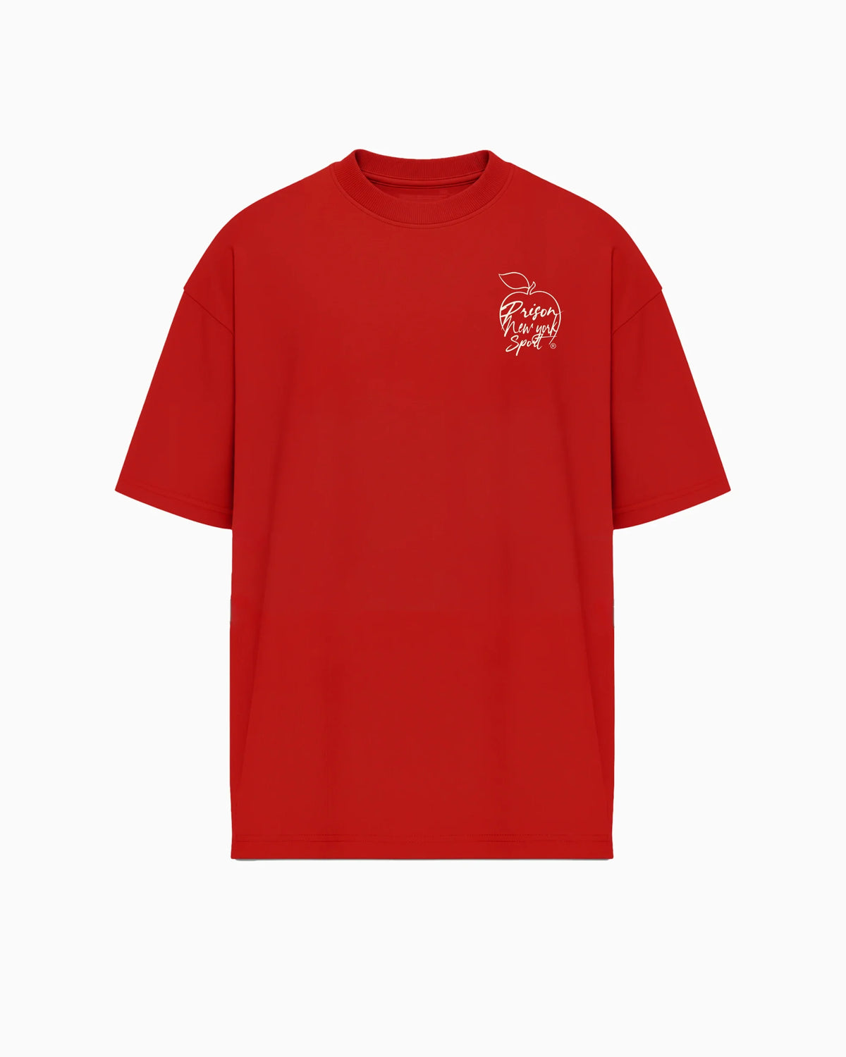 Camiseta oversized Godspeed Liberdade vermelha PRISON® vista frontal
