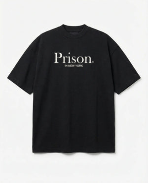 Camiseta oversized Prison in New York preta PRISON® detalhe da estampa