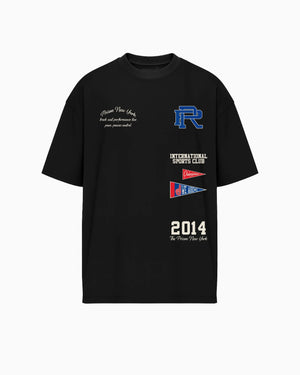 Camiseta oversized International Sports Club preta PRISON® vista frontal