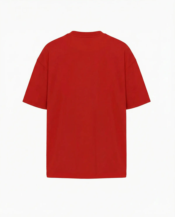 Camiseta oversized International Sports Club vermelha PRISON® vista das costas