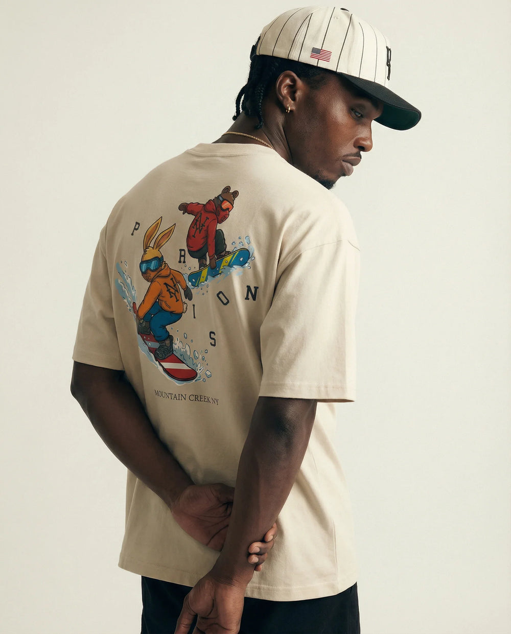 Camiseta Oversized Vintage Snowboard Off-White