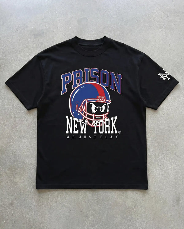 Camiseta oversized NY Kickoff Football preta PRISON® foto still
