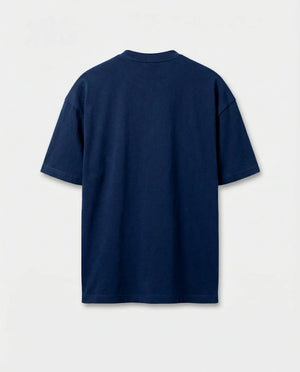 Camiseta oversized NY Kickoff Capacete azul-marinho PRISON® vista das costas