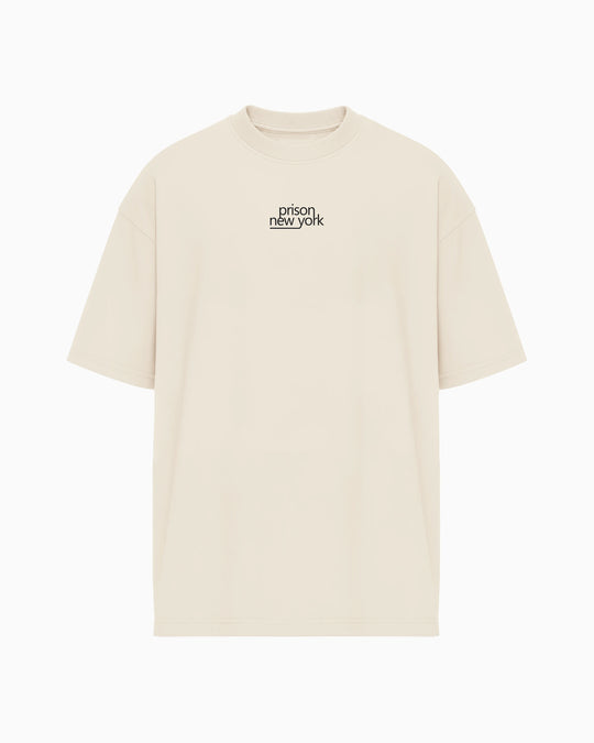 Camiseta Oversized minimalista New York Essentials off white