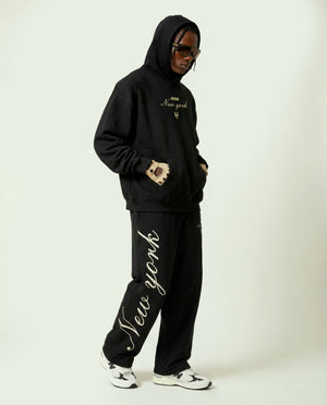 Calça Baggy Moletom Midnight Preta