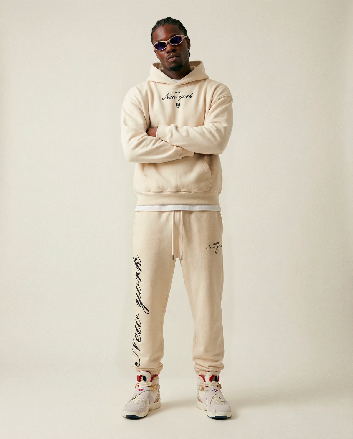 Calça Baggy Moletom Midnight off white