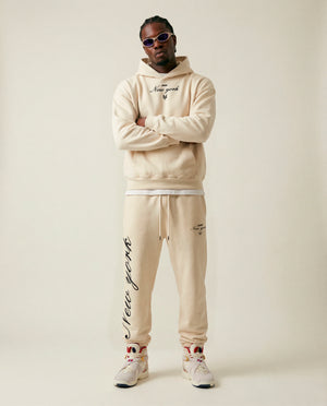 Calça Baggy Moletom Midnight off white