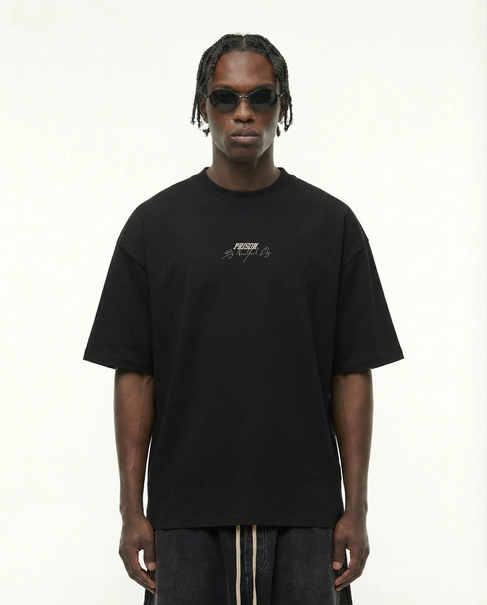 Camiseta oversized New York Signature preta PRISON® vista frontal