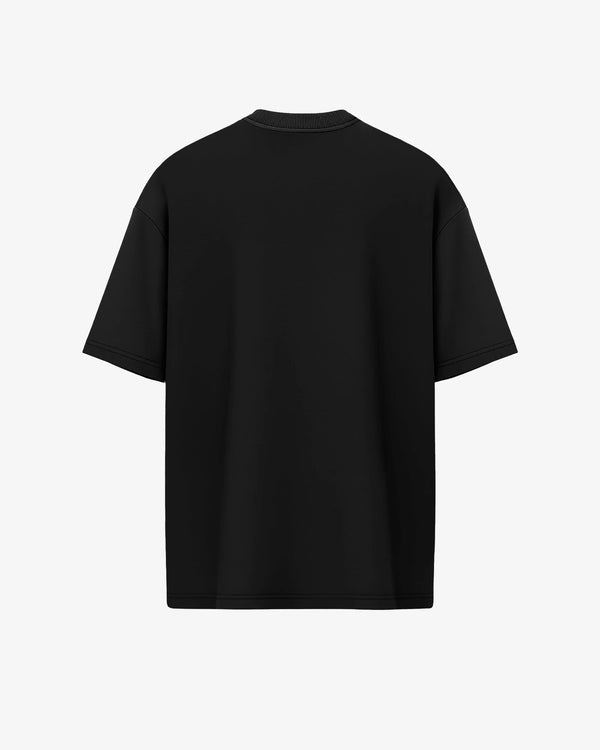 Camiseta oversized NYC Skyline Night preta PRISON® vista das costas