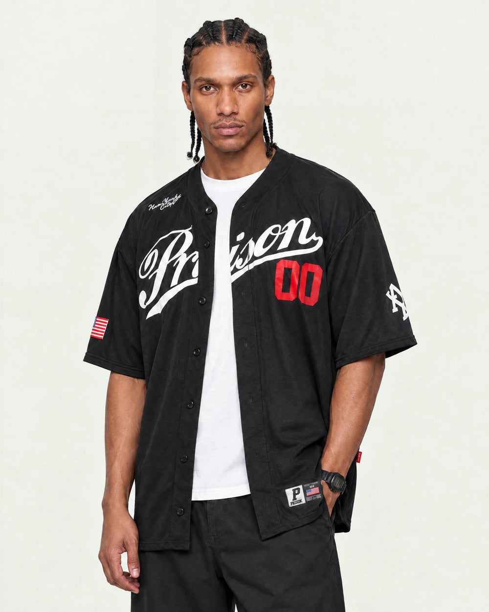 Camisa de Baseball jersey NYC 00 Preto