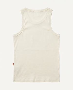 Costas da regata canelada masculina off white Prison