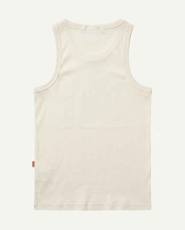 Costas da regata canelada masculina off white Prison