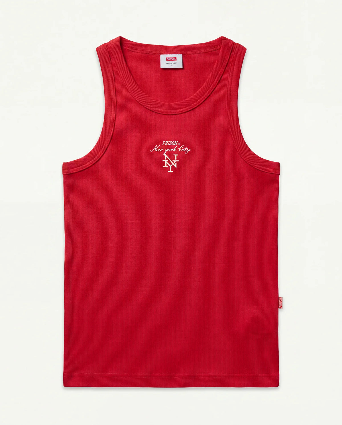 Look com a regata canelada masculina vermelha Prison