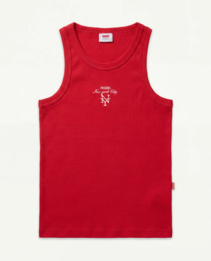 Look com a regata canelada masculina vermelha Prison