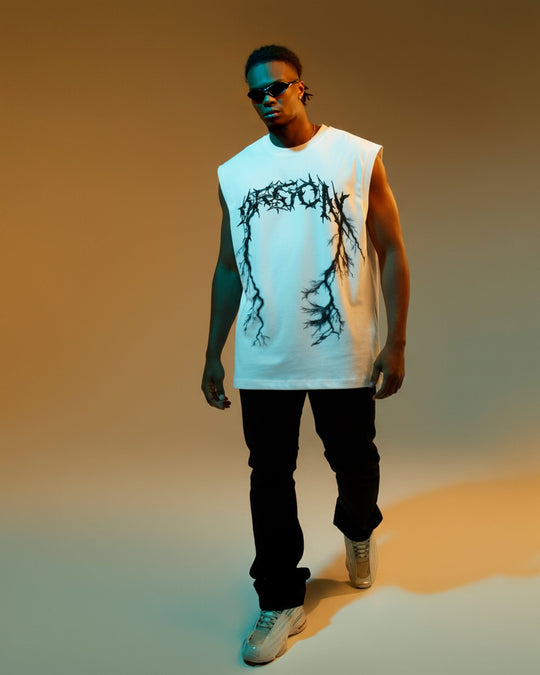 Regata machão over dark branca - Prison®Camiseta regata