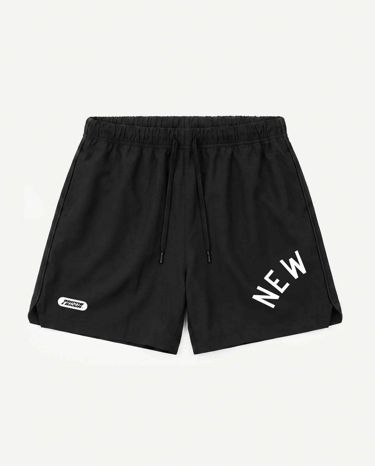 Short esportivo masculino preto New York Prison de frente