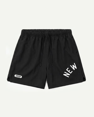 Short esportivo masculino preto New York Prison de frente