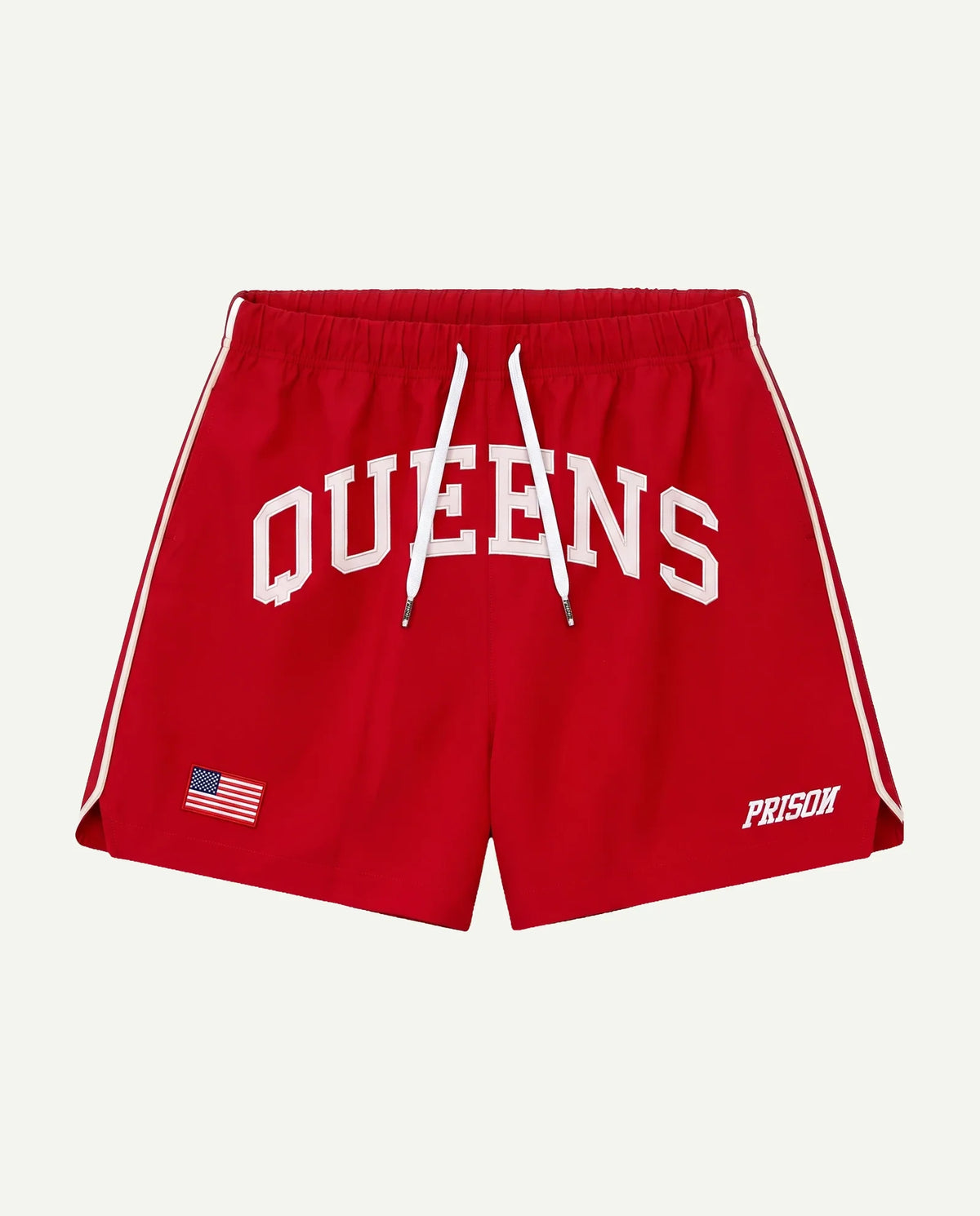 Short masculino vermelho Queens Prison de frente