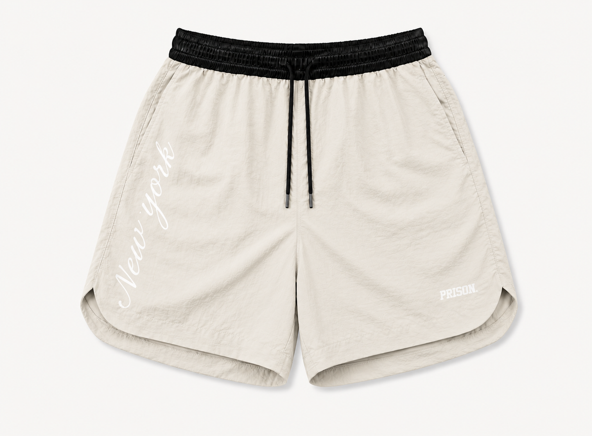 Short de Corrida Masculino Prison New York Bege