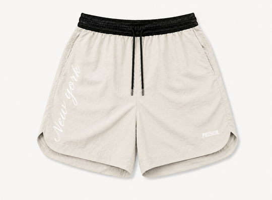 Short de Corrida Masculino Prison New York Bege