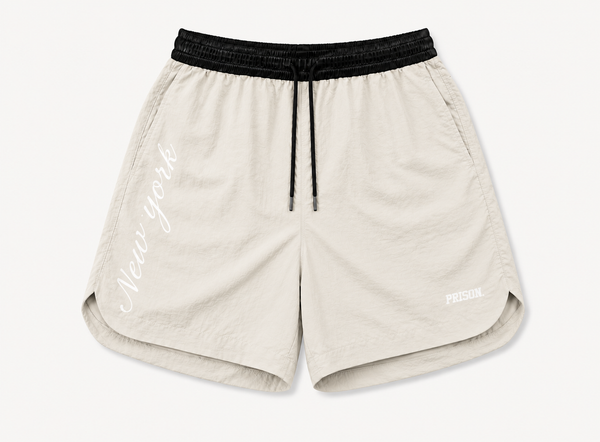 Short de Corrida Masculino Prison New York Bege