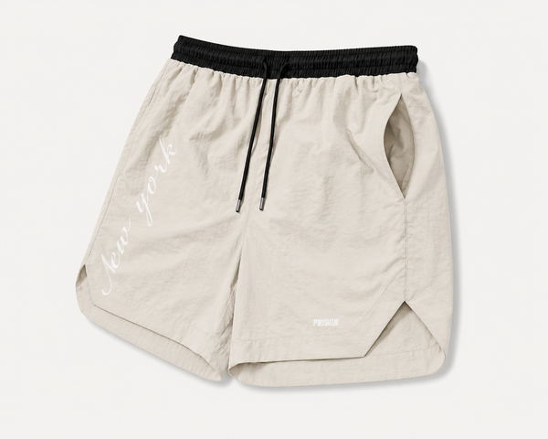 Short de Corrida Masculino Prison New York Bege