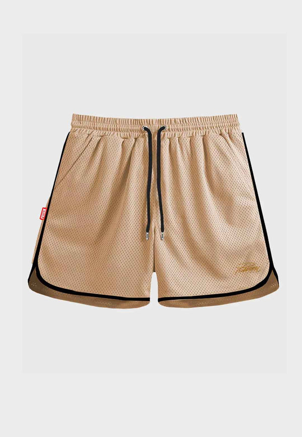 Short de Corrida Bordado Bege