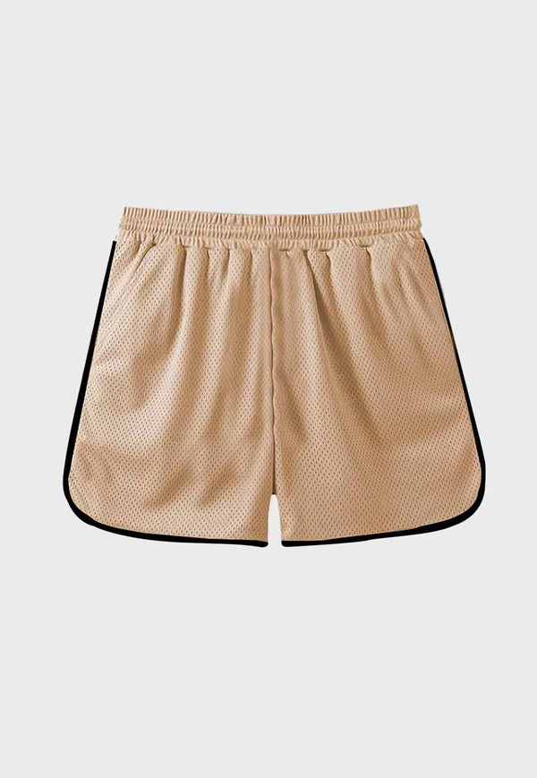 Short de Corrida Bordado Bege