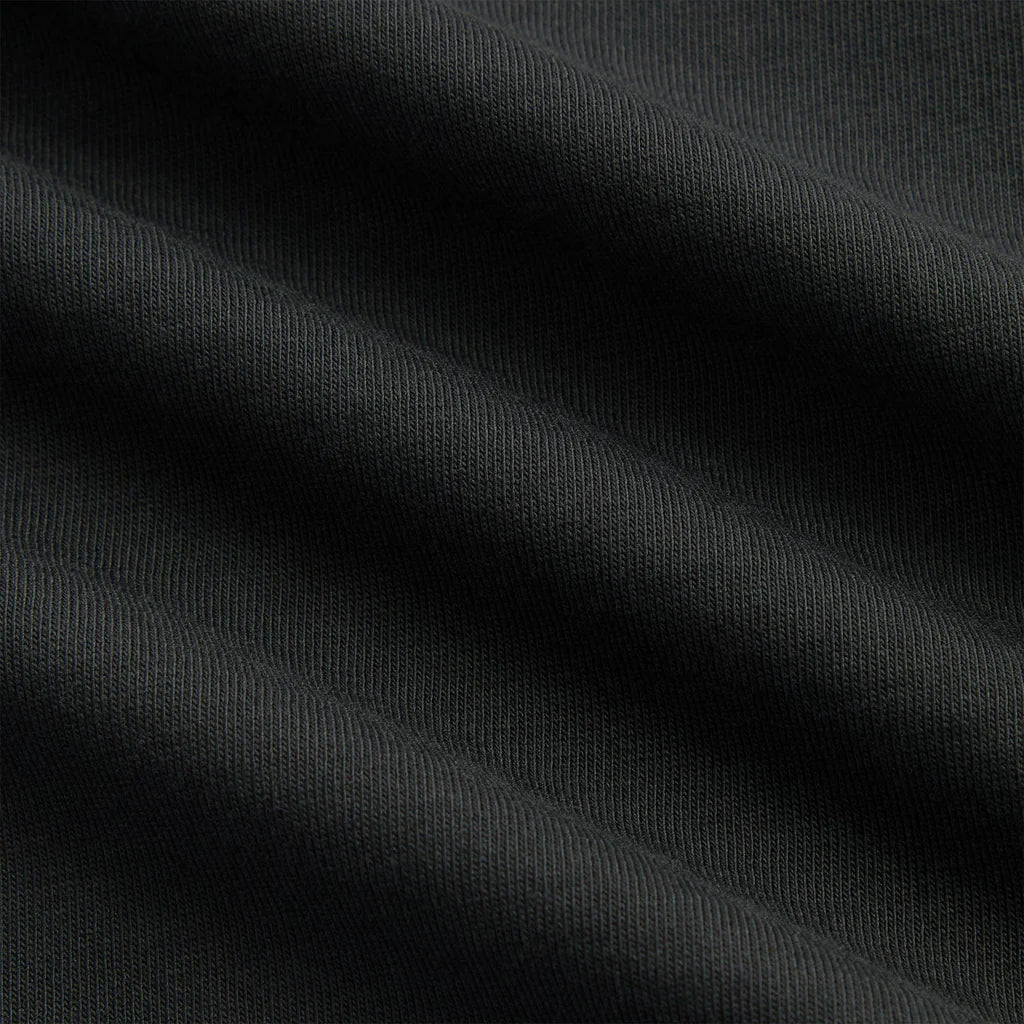 Tecido de algodão preto da camiseta oversized New York Script PRISON® detalhe da malha